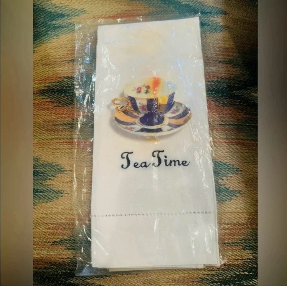 NWT Tea Time Towel party lunch tea time coffee bar - Picture 1 of 3